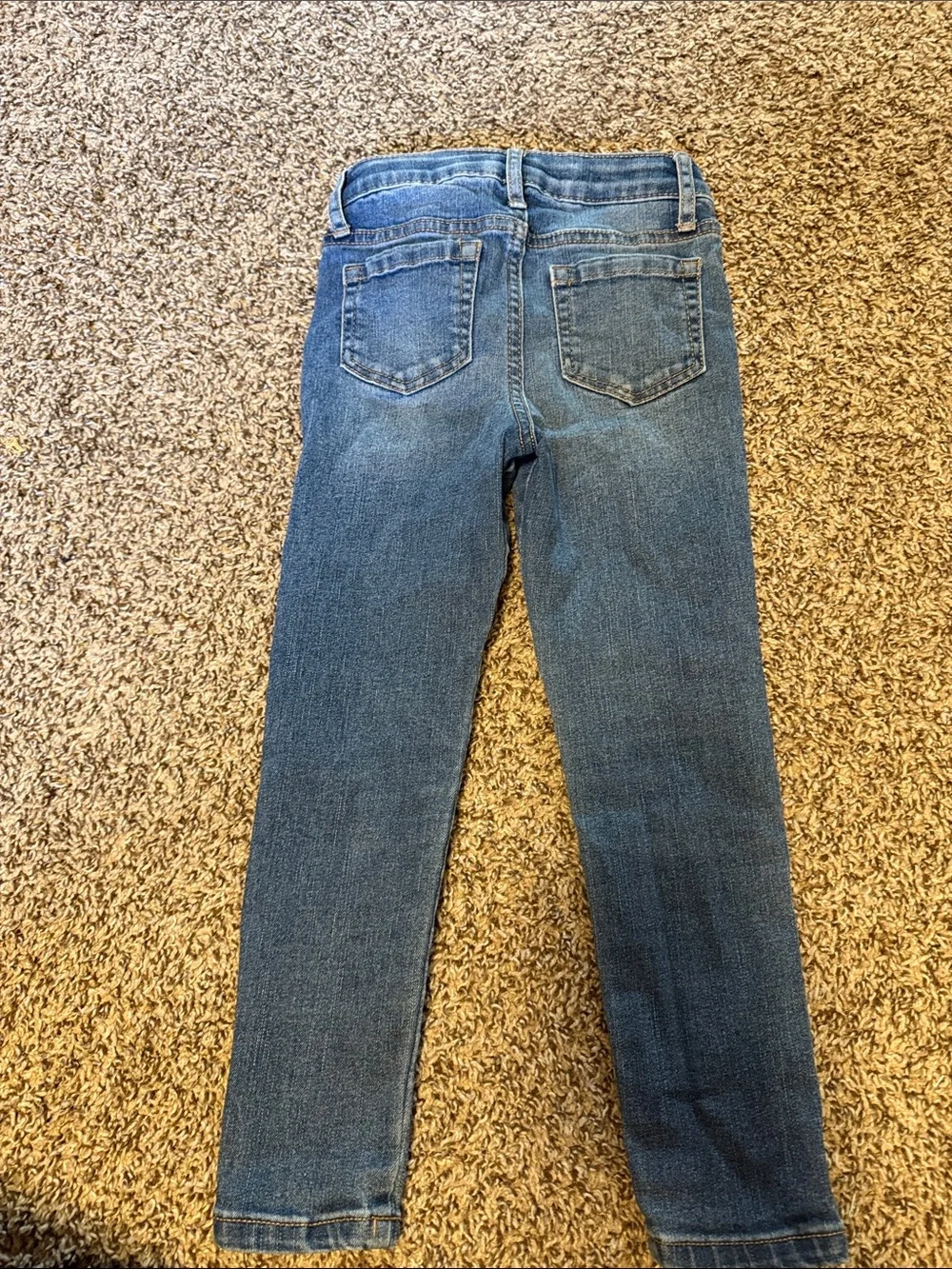 Cat & Jack Blue Denim Jeans with Rainbow Knee Embroidery